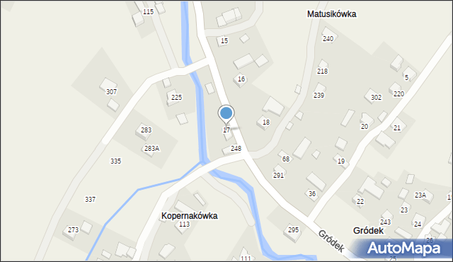 Gródek, Gródek, 17, mapa Gródek