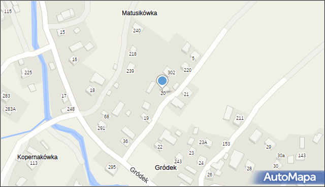 Gródek, Gródek, 20, mapa Gródek