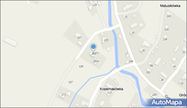 Gródek, Gródek, 283, mapa Gródek