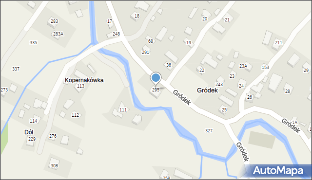 Gródek, Gródek, 295, mapa Gródek