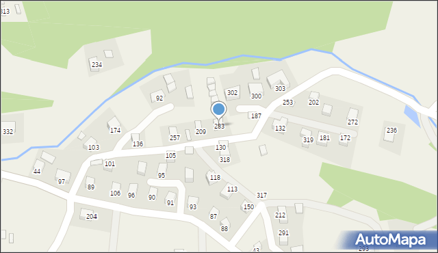 Gródek nad Dunajcem, Gródek nad Dunajcem, 283, mapa Gródek nad Dunajcem