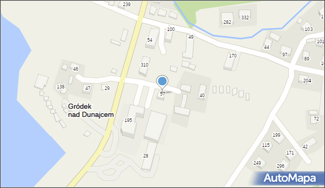 Gródek nad Dunajcem, Gródek nad Dunajcem, 57, mapa Gródek nad Dunajcem