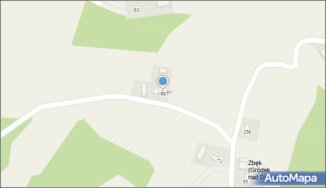Gródek nad Dunajcem, Gródek nad Dunajcem, 64, mapa Gródek nad Dunajcem