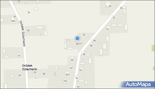 Gródek Szlachecki, Gródek Szlachecki, 87, mapa Gródek Szlachecki