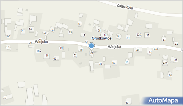 Grodkowice, Grodkowice, 16, mapa Grodkowice