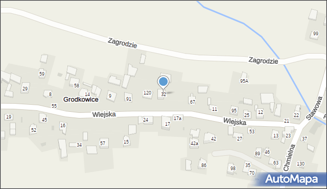 Grodkowice, Grodkowice, 32, mapa Grodkowice