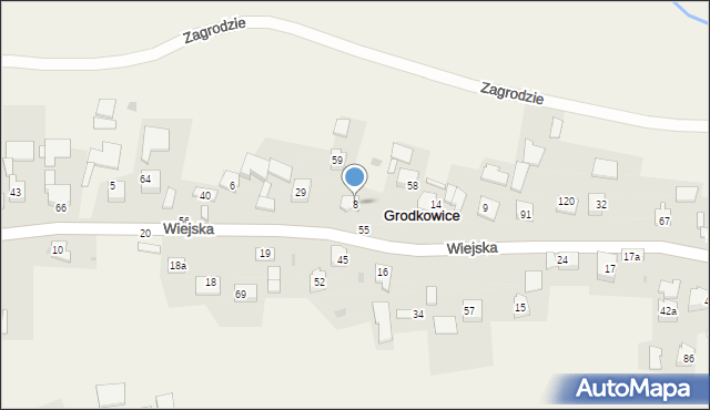 Grodkowice, Grodkowice, 8, mapa Grodkowice