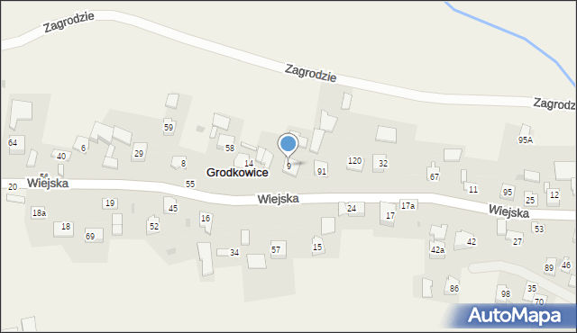 Grodkowice, Grodkowice, 9, mapa Grodkowice