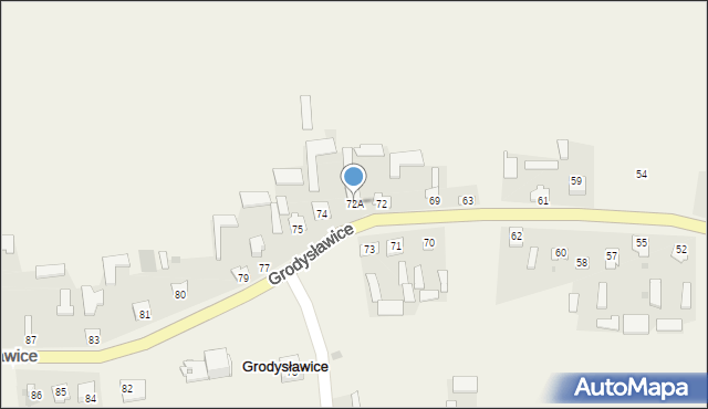 Grodysławice, Grodysławice, 72A, mapa Grodysławice