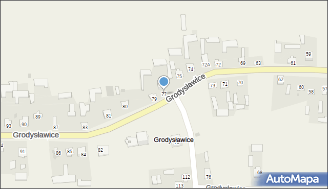 Grodysławice, Grodysławice, 77, mapa Grodysławice