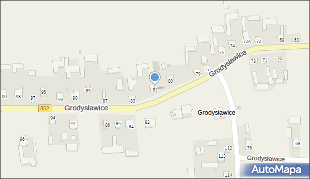 Grodysławice, Grodysławice, 81, mapa Grodysławice