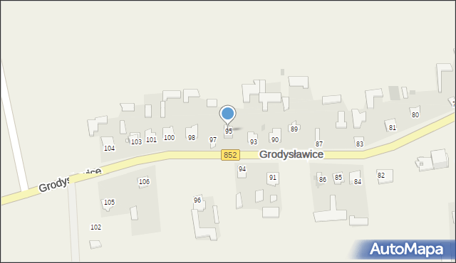 Grodysławice, Grodysławice, 95, mapa Grodysławice