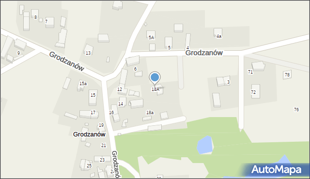 Grodzanów, Grodzanów, 14A, mapa Grodzanów