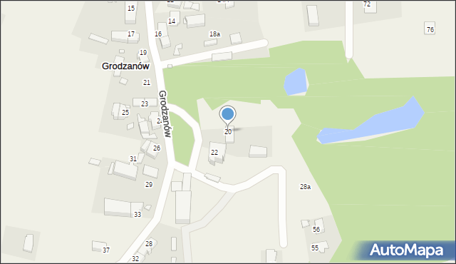 Grodzanów, Grodzanów, 20, mapa Grodzanów