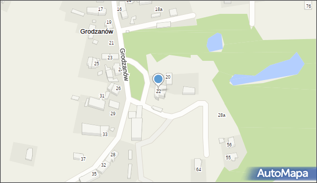 Grodzanów, Grodzanów, 22, mapa Grodzanów