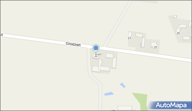 Grodzeń, Grodzeń, 22, mapa Grodzeń