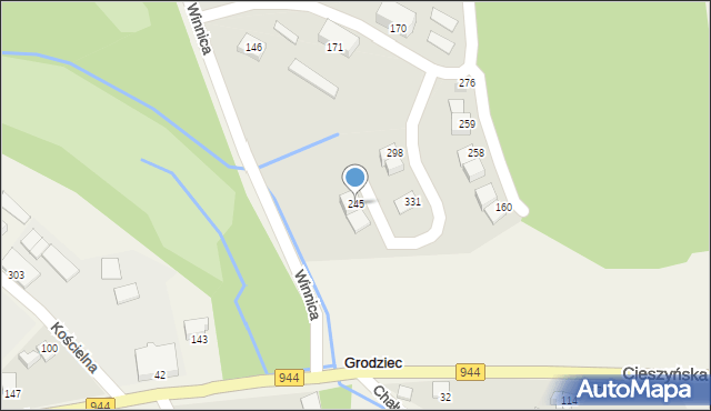 Grodziec, Grodziec, 245, mapa Grodziec