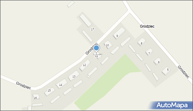 Grodziec, Grodziec, 11, mapa Grodziec