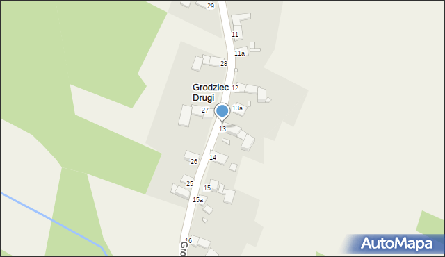 Grodziec Drugi, Grodziec Drugi, 13, mapa Grodziec Drugi