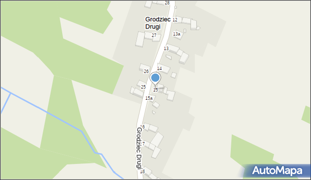 Grodziec Drugi, Grodziec Drugi, 15, mapa Grodziec Drugi