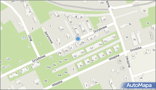 Grodzisk Mazowiecki, Grzybowa, 15b, mapa Grodzisk Mazowiecki