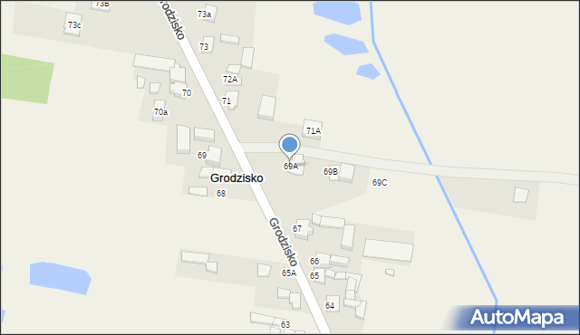 Grodzisko, Grodzisko, 69A, mapa Grodzisko