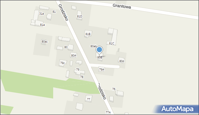 Grodzisko, Grodzisko, 80B, mapa Grodzisko