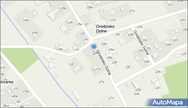 Grodzisko Dolne, Grodzisko Dolne, 127, mapa Grodzisko Dolne