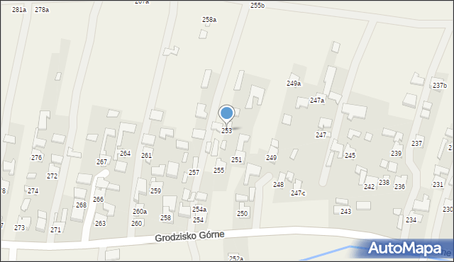 Grodzisko Górne, Grodzisko Górne, 253, mapa Grodzisko Górne