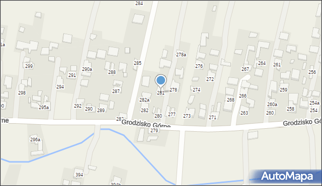 Grodzisko Górne, Grodzisko Górne, 281, mapa Grodzisko Górne