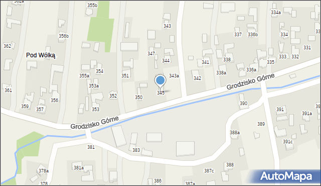 Grodzisko Górne, Grodzisko Górne, 345, mapa Grodzisko Górne