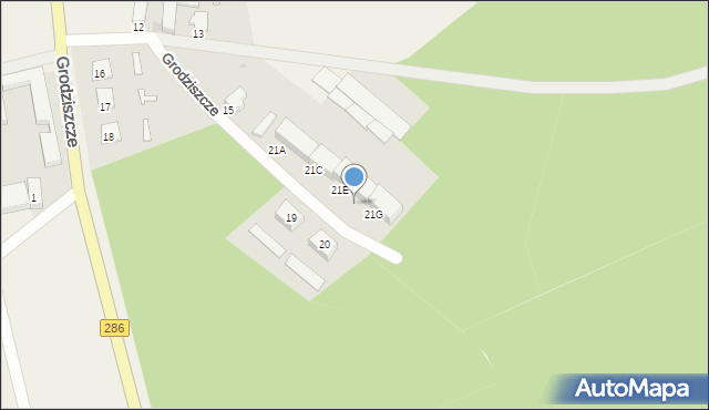 Grodziszcze, Grodziszcze, 21F, mapa Grodziszcze