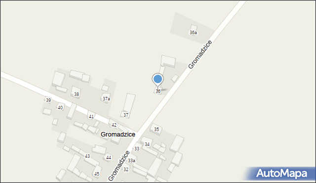 Gromadzice, Gromadzice, 36, mapa Gromadzice