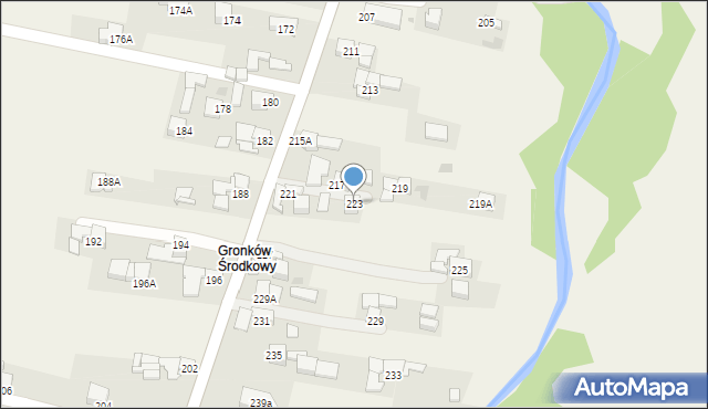 Gronków, Gronków, 223, mapa Gronków