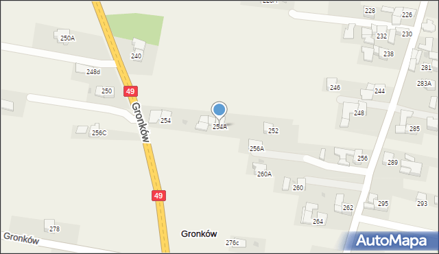 Gronków, Gronków, 254A, mapa Gronków