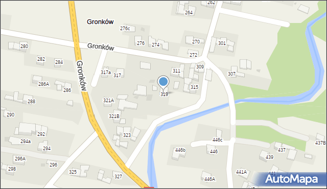 Gronków, Gronków, 319, mapa Gronków