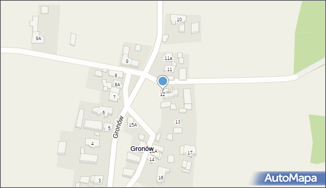 Gronów, Gronów, 12, mapa Gronów