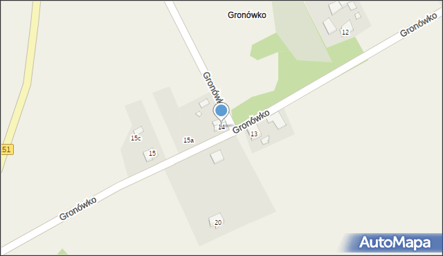 Gronówko, Gronówko, 14, mapa Gronówko