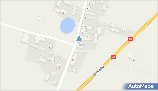 Grońsko, Grońsko, 14a, mapa Grońsko