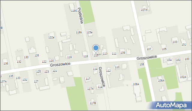 Groszowice, Groszowice, 115, mapa Groszowice