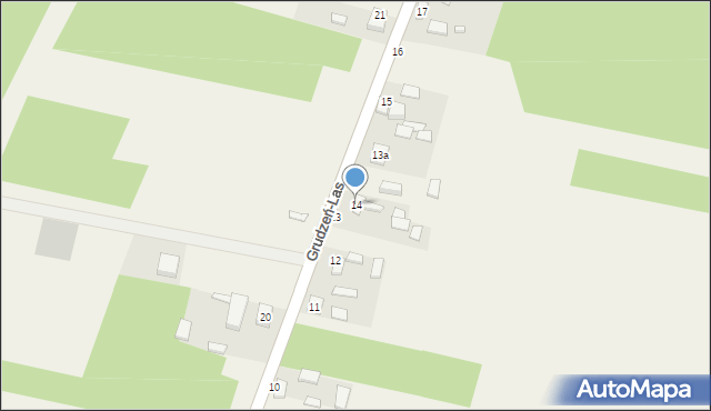 Grudzeń-Las, Grudzeń-Las, 14, mapa Grudzeń-Las