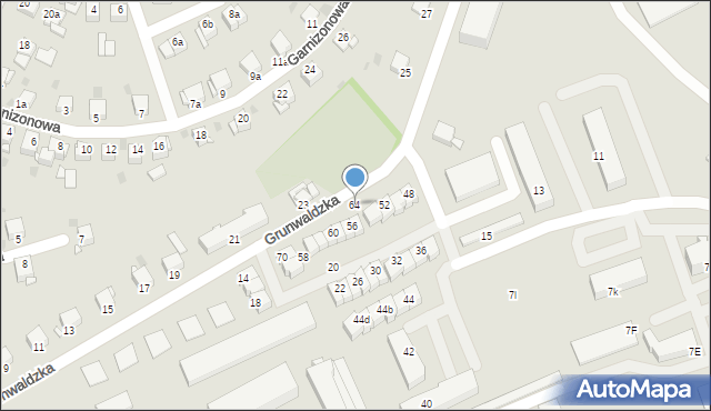 Grudziądz, Grunwaldzka, 64, mapa Grudziądza