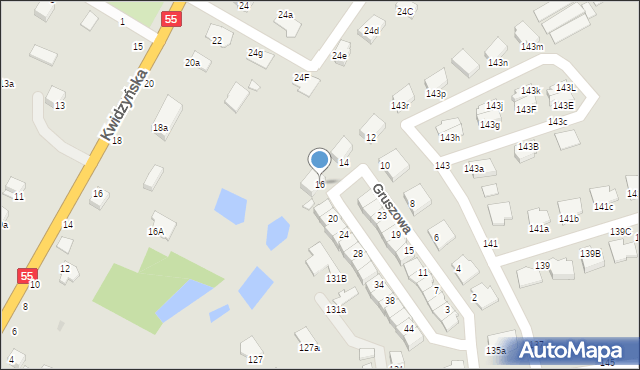 Grudziądz, Gruszowa, 16, mapa Grudziądza