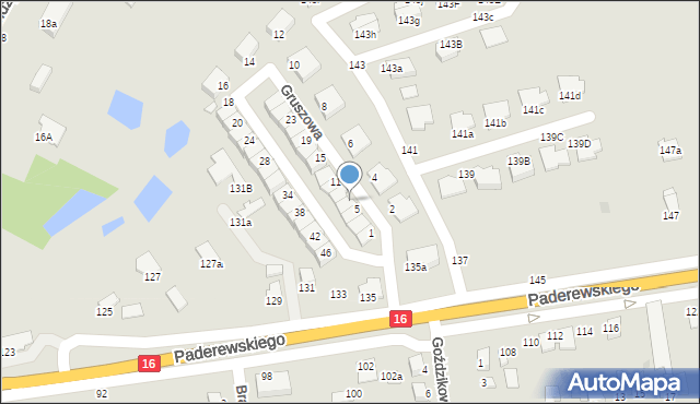 Grudziądz, Gruszowa, 7, mapa Grudziądza