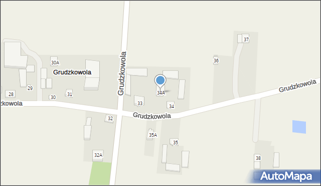 Grudzkowola, Grudzkowola, 34A, mapa Grudzkowola