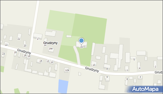 Grudzyny, Grudzyny, 11, mapa Grudzyny