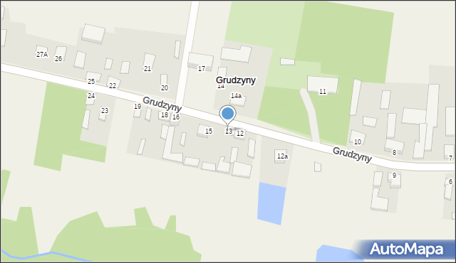 Grudzyny, Grudzyny, 13, mapa Grudzyny