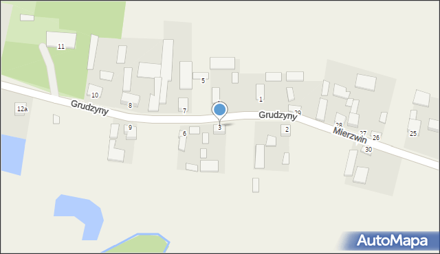 Grudzyny, Grudzyny, 3, mapa Grudzyny