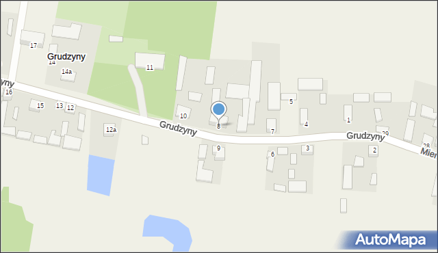 Grudzyny, Grudzyny, 8, mapa Grudzyny