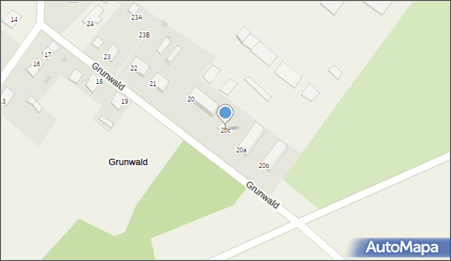 Grunwald, Grunwald, 20c, mapa Grunwald